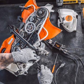 Master Wrench A technician servicing a STIHL product